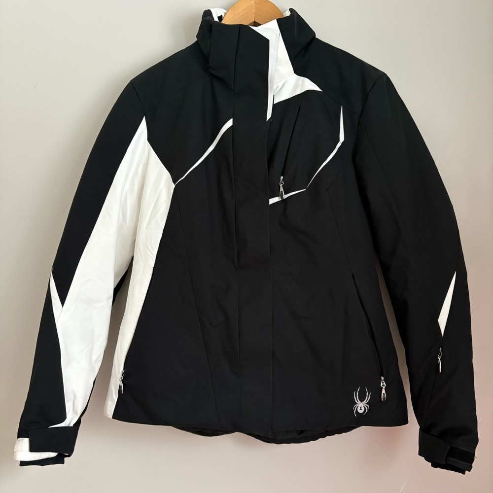 Spyder Women's insulated waterproof Black and White Ski Jacket